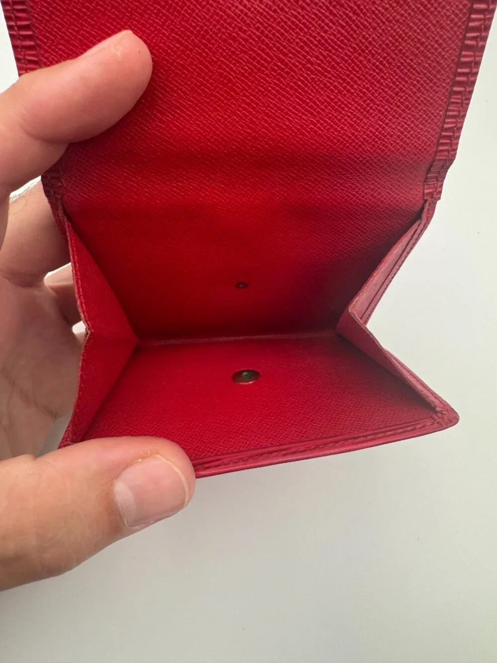 Louis Vuitton Red Epi Elise Trifold Wallet with COA